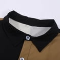 thumbnail image 6 of Men's Color Block Shirts Long Sleeve Button Down Shirt Loose Fit Spring Fall Casual Comfy Tops Gold L, 6 of 7