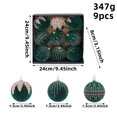 thumbnail image 3 of Eolstice Velvet Christmas Ball Ornaments, Flocked Balls with Glitter Embossed Details, Holiday Tree Hanging Festive Decor for Home, Party, Indoor, 3 of 5