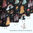thumbnail image 6 of Black Princess Castle Rainbow Pattern Shower Curtain 36"x72" ,Bathroom Decorative Shower Curtains Set with 12 Hooks,Modern Waterproof Washable Shower Curtain, 6 of 6