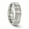 thumbnail image 4 of Edward Mirell Titanium Brushed & Polished Grooved 7mm Band, 4 of 7