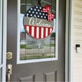 thumbnail image 5 of Americana Decor,House Warming Gifts,American 4th of July Door Sign,12*12IN Independence Day Wooden Door Wreath for Front Doors Hanger(P-B), 5 of 8