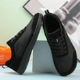 thumbnail image 6 of kamemir Pure Color Lace Up Round Head Casual Shoes Women's Flying Fabric Internationalist Women Sneaker(Black,10.5), 6 of 6