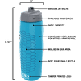 Athletic Works 24 Fluid Ounces Jet Squeezable Bottle Blue