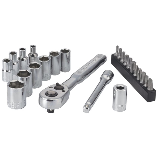 Juego de enchufes CRAFTSMAN Drive de 1/4 pulgadas de 24 piezas con estuche de almacenamiento