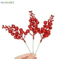 thumbnail image 7 of BadPiggies 24 Pack Glitter Berry Stems, 8 Inch Artificial Christmas Tree Picks Decoration Filler Ornaments DIY Xmas Wreath (Red), 7 of 7