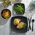 thumbnail image 4 of Gibson Home Soho Lounge Matte 18 Piece Dinnerware Set (Service for 6) - Black, 4 of 7