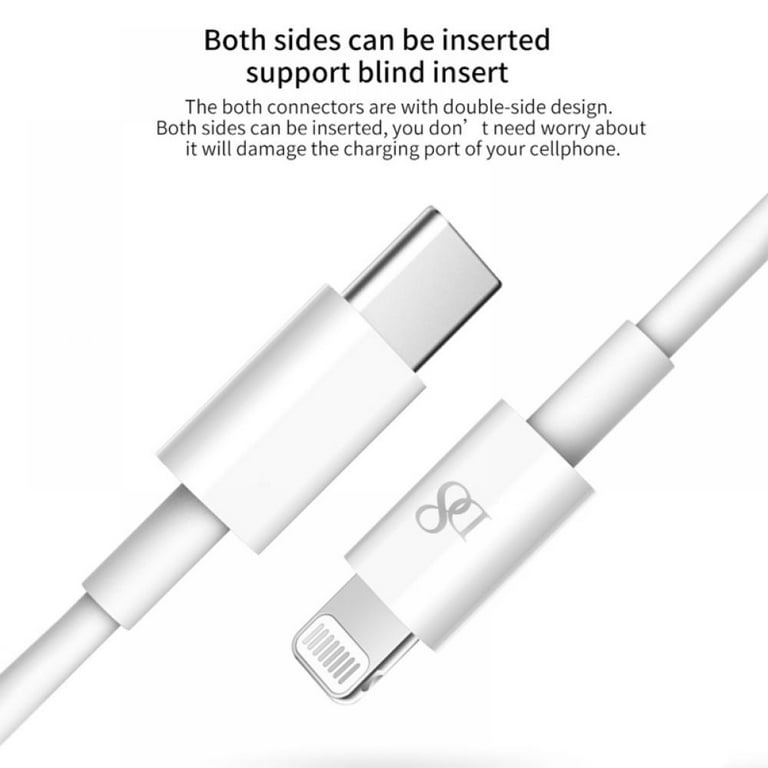 For Apple I phone Lighting Charger USB C Wall Charger Fast Charging 20W PD  ( MFI Certified) Adapter with 2Pcs 5FT Lighting Cable Compatible with iPhone  13/13 Pro/12/12 Pro,11/10/X X 