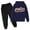 Navy, variant on Krdevn Boys 2 Piece Fall Winter Outfit Brooklyn Letter Print Hoodie and Jogger Pants Sweatsuit Set 3-4 Years,Navy