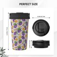 thumbnail image 3 of Logiee Plum Print Stainless Steel Coffee Tumbler, Travel Coffee Mug, Insulated Coffee Mug with Lid, Spill Proof Coffee Cup, Portable Thermal Mug, 3 of 8