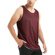 Hat and Beyond Men's Plain Athletic Uniform Reversible Basketball Jersey Mesh Tank Top