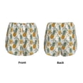 thumbnail image 3 of Yiaed Fruit Pineapples Print Women's Running Shorts with Liner 3 Zipper Pockets Elastic Workout Athletic Gym Yoga Shorts-X-Large, 3 of 7