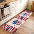 thumbnail image 3 of Independence Day Washable Runner Rugs 2'x6', 250th Years American Flag Red Blue Star Fireworks Low Pile Throw Entryway Rug Non-Slip Sturdy Edge Binding Carpet for Indoor Bedside Entrance Bedside, 3 of 9