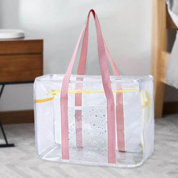 Bolso de mano transparente Salvador bolso de playa con cierre de cremallera PVC rosa