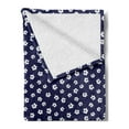 thumbnail image 2 of Floral Soft Flannel Fleece Throw Blanket, Continuous Pattern of Flowers and Dots and Blossoming Vintage Design, Cozy Plush for Indoor and Outdoor Use, 70" x 90", Indigo and White, by Ambesonne, 2 of 5