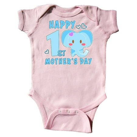

Inktastic Happy First Mothers Day with Elephant Gift Baby Boy or Baby Girl Bodysuit