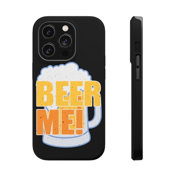 DistinctInk Tough Case for Apple iPhone 15 PRO (6.1" Screen), Compatible with MagSafe Charging - Beer Me