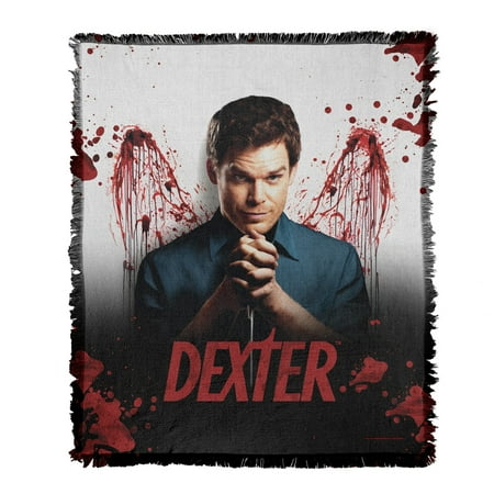Dexter Blanket, 50'x60' Blood Never Lies Woven Tapestry Cotton Blend Fringed Throw