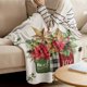 thumbnail image 5 of Manta navideña con flores de Pascua y bayas, suave y cálida, ideal para el sofá, regalo navideño., 5 of 5