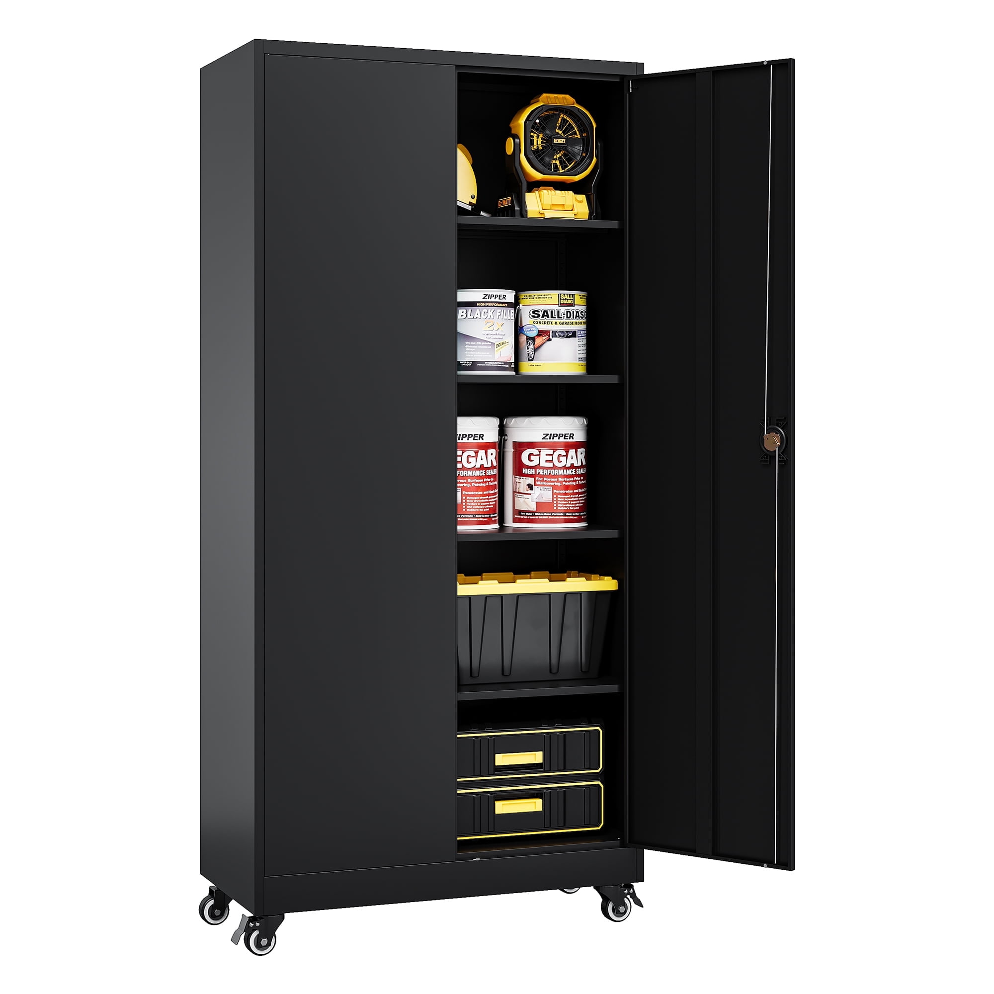 72 inch Metal Storage Cabinet with Locking Doors and Adjustable