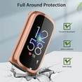 thumbnail image 4 of Tianle Compatible with Fitbit Luxe Screen Protector Case, [4 Pack] Soft TPU Full Around Protective Cover Bumper for Fitbit Luxe Smartwatch Accessories (Black+Silver+Rose Gold+Rose Pink), 4 of 9