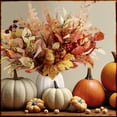 thumbnail image 3 of 6.7 Inch Resin Pumpkin Vase,Utensil Holder，Pumpkin Flower Vase, Decorative Plant Pots, Fall Kitchen Decor, Halloween, Autumn , Thanksgiving, Farmhouses Home Decorations，white, 3 of 6