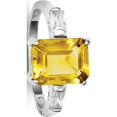 thumbnail image 1 of Sterling Silver Rhodium Citrine Ring (Size 7) Made In China qr691-7, 1 of 2