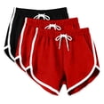 thumbnail image 2 of BLVB 3 Pack Womens Summer Shorts Drawstring High Waist Athletic Gym Sports Dance Shorts for Yoga Lounge Running with Pockets, 2 of 7