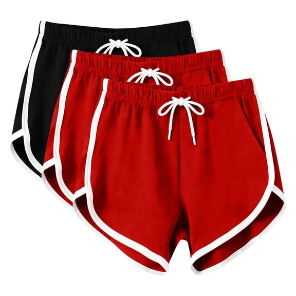 Mifsaly 3Pc Running Shorts for Women High Waisted Baggy Yoga Shorts Drawstring Athletic Workout Home Outdoor Summer Casual Outfits S