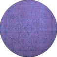 thumbnail image 1 of Ahgly Company Machine Washable Indoor Round Persian Blue Bohemian Area Rugs, 3' Round, 1 of 4