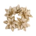 thumbnail image 3 of 5 piezas de flores navideñas con purpurina artificial, flores de Pascua, adornos para árbol de Navidad, guirnaldas DIY, decoraciones para el hogar, bodas, fiestas, regalo, 3 of 5