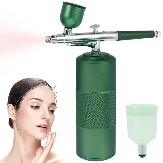 Airbrush Kit Portable Handheld Airbrush 180kPa Airbrush Machine Kit 0.3mm Professional Airbrush Painting Set Reusable Makeup Airbrush with Oxygen Injector Liquid Cup Brushes for Nail Art