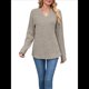 thumbnail image 2 of Camisas de Larga para Mujer, Suéteres Elegantes Informales con Botones y Cuello en V, Tops Tipo Jersey, Conjuntos de Otoño. Caqui L, 2 of 10