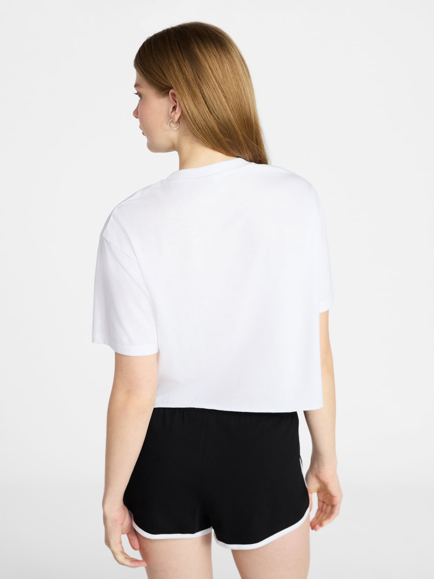 No Boundaries Boxy Cropped Graphic Tee, Women's XXS-XXL