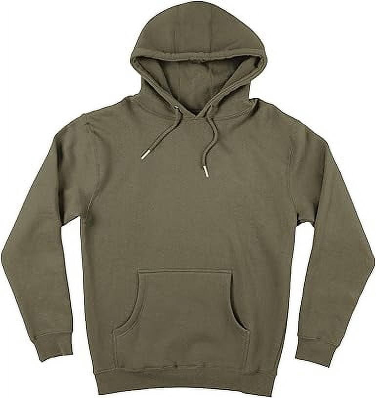 Elegant Comfort Men's Fleece Hoodies, Moisture Wicking & Breathable, Pullover Hooded Sweatshirt, Large, Olive Green