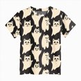 thumbnail image 3 of KPVEVIQ Girls Boys Halloween Shirt Cute Ghost Shirt Boy Halloween Shirt Kids Pumpkin Fall Short Sleeve Tee Tops, 3 of 7