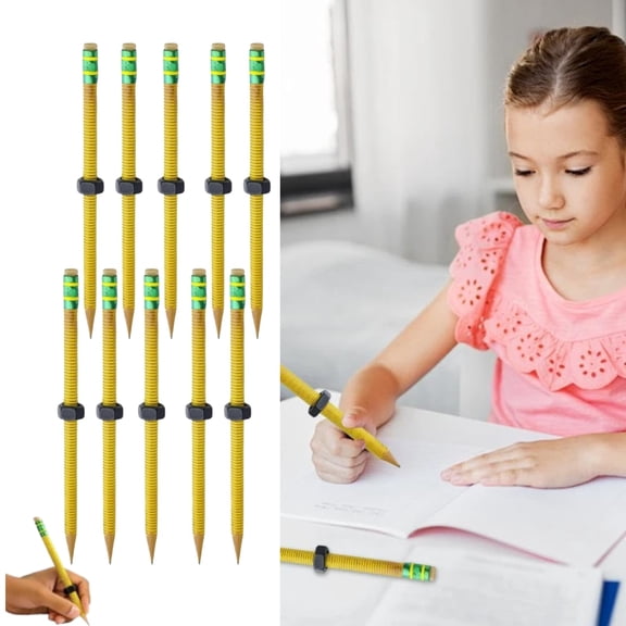 Fidget Pencil, Threaded Pencils for ADHD, Twist and Write Weighted Wooden Pencil Fidgets, Textured Sensory Pen-cil Sleeve, Office Gadgets, Autism Learning Materials, Spin Pen