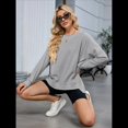 thumbnail image 4 of Sudadera Informal de Cuello Redondo para Mujer, Holgada, Suave y de Larga Gris XL, 4 of 10