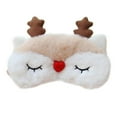 thumbnail image 1 of EeaseCA Cartoon Animal Plush Eye Mask Elk Sleeping Traveling Blindfold Eye Cover, 1 of 7