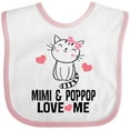 thumbnail image 3 of Inktastic Mimi and Poppop Love Me Grandchild Cat Girls Baby Bib, 3 of 4