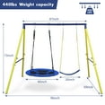 thumbnail image 4 of Outdoor Swing Sets Indoor/Outdoor Metal Swing Set with Safety Belt for Backyard,Swing Sets, 4 of 10
