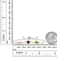thumbnail image 3 of Gem Stone King 925 Silver and 10K Yellow Gold Moissanite Red Rhodolite Garnet Green Peridot and Lab Grown Diamond Tennis Bracelet for Women By Keren Hanan (1.95 cttw, Adjustable up To 9 inch), 3 of 4