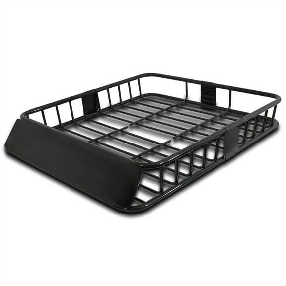 Spec-D Tuning Universal 64" Extendable Steel Roof Rack Luggage Carrier Cargo Basket Black Fits select: 1988-2011 FORD F150, 1999-2011 CHEVROLET SILVERADO