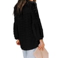 thumbnail image 3 of Qarigey Camisa de mujer con cuello en V con volantes Blusa de encaje casual de manga larga con cuello en V Prendas para la parte del cuerpo Negro XL, 3 of 6