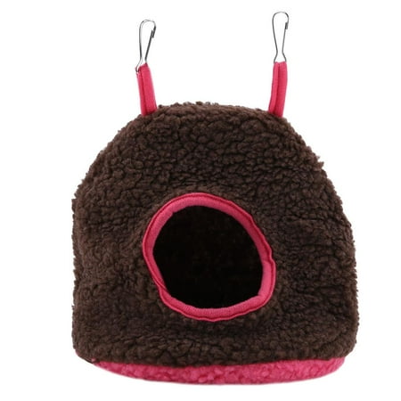 Fleece Pet Hammock Ymiko 4 Colors Parrot Nest Berber Fleece Warm Plush Hammock Hanging Swing Bed Cave for Pet Bird, Plush Hammock for Pet Bird,Parrot Plush Hammock ()