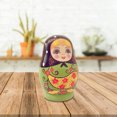 thumbnail image 1 of 5PCS Russian Nesting Dolls Traditional Wooden Handmade Painted Toy Doll Gift Toy, 1 of 8