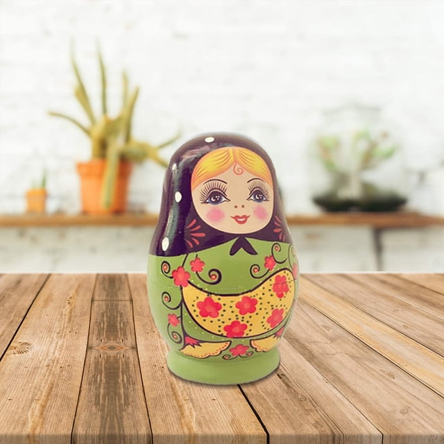 5PCS Russian Nesting Dolls Traditional Wooden Handmade Painted Toy Doll Gift Toy
