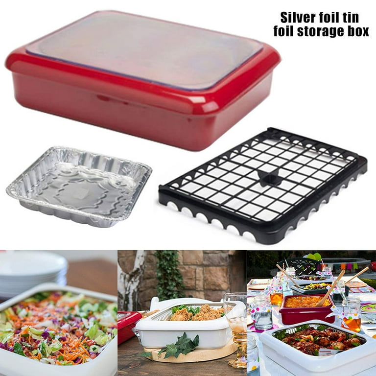 Healthy Tin Foil Pan Casserole Carrier Container for Indoor Picnic Outdoor  Use White 