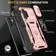 thumbnail image 2 of Samsung Galaxy A13 5G Case with Lens Protection, Galaxy A13 5G Ring Holder with Camera Cover & Kickstand Military Grade Shockproof Heavy Duty Protective Support Magnetic Car Mount Holder, Rosegold, 2 of 7