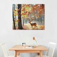 thumbnail image 2 of JEUXUS  Deer Autumn Forest Wall Art for Living Room, Beautiful Sika Wild Animal in Morning Canvas Prints with Falling Leaves, Sweet Scenic Landscape Picture Decor (Waterproof Artwork), 2 of 6