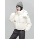 thumbnail image 4 of Chaqueta de invierno para mujer, chaqueta acolchada ligera y con capucha de pato blanco de 90 pulgadas, abrigos cálidos informales, sueltos, cortos, gruesos y a la moda, 4 of 5
